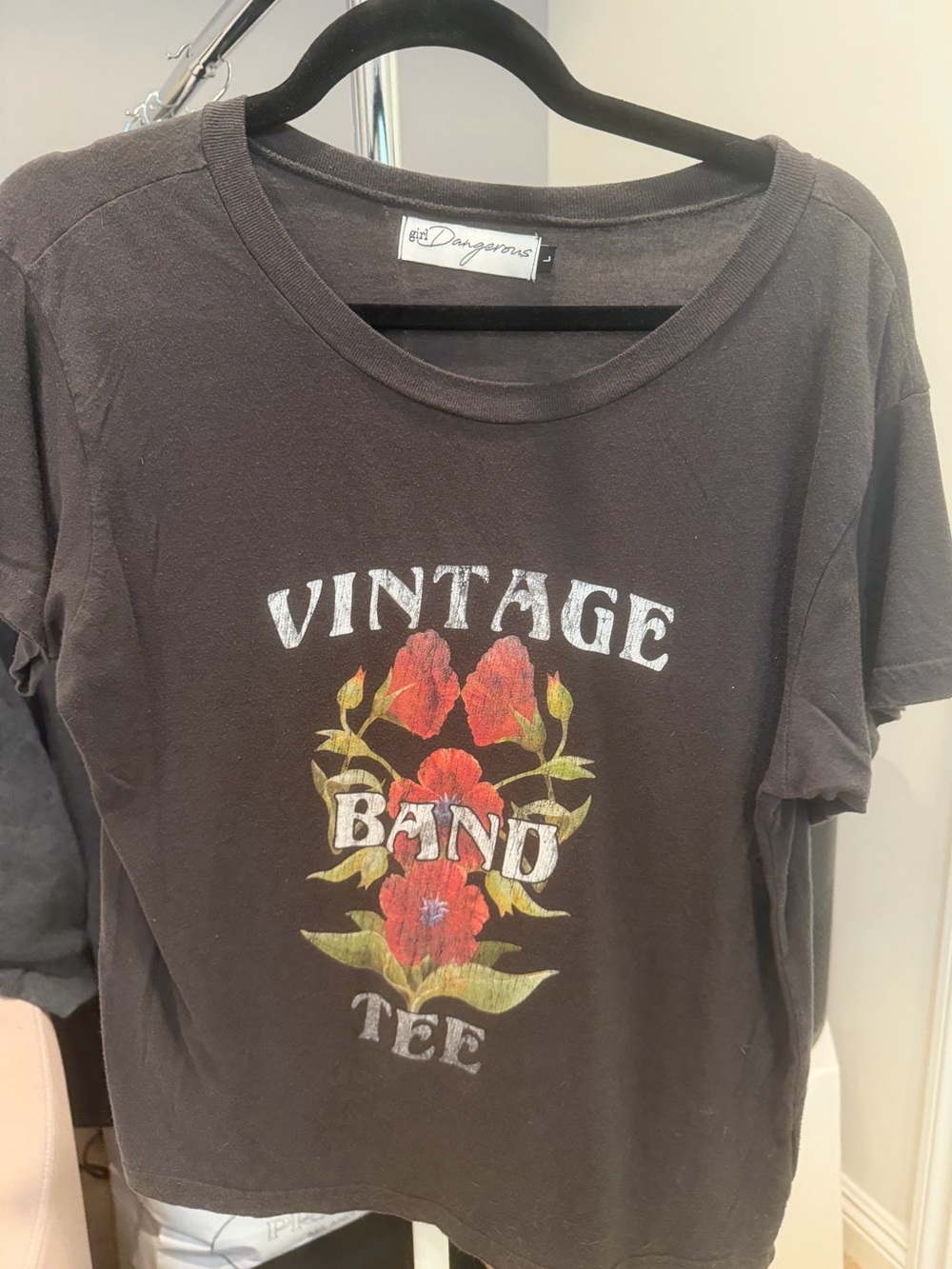 girldangerous Black 'Vintage Band' Graphic Short Sleeve Tee